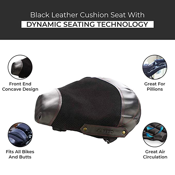 FEGO Float - Air Suspension Seat Black Leather Cushion Seat with Air Suspension Technology